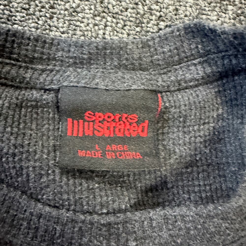 Vintage Y2k Sports Illustrated Dark Grey Waffle Knit Longsleeve Thermal Men's L - Picture 3 of 5